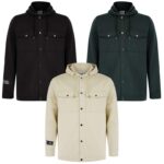 Button Fasten Hooded Overshirt Jacket (3 colours available) with Code