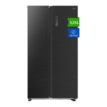 CHiQ JKR525WGE 525 L 91 cm Side-by-Side Total No Frost American Fridge Freezer, Premium Black Steel, E Rated