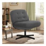 COLAMY Corduroy Swivel Accent Chair with 360 Rotation