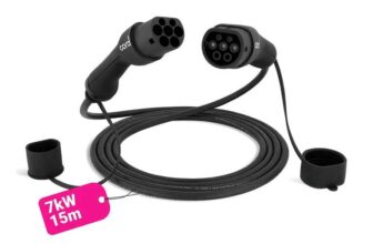 CORD EV Charging Cable – 15m Type 2 to Type 2, 230V 32A 7.4kW, Single Phase (Free Delivery and C&C)