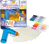 CRAYOLA Marker Airbrush Spray Art Kit, Battery-Powered Sprayer with 8 Washable Markers & 5 Stencils, DIY Craft Set for Kids, Gift for Boys & Girls, Ages 6