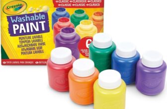 CRAYOLA Washable Project Paint, Painting Supplies for Kids, 6 Count 6 couleurs, Formule lavable à base deau, 6 gouaches prêtes à lemploi en flacons de 59 ml