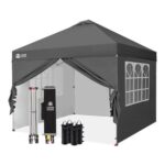 CROWN SHADES 3m X 3m Pop up Gazebo with 4 Sides, Waterproof Event Shelter