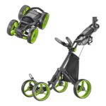Caddytek 4-Wheel Golf Push Cart, Compact, Lightweight, Lime, Explorer V8