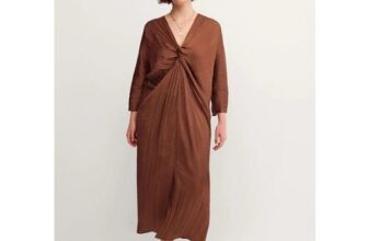 Callie Thorpe X Monsoon Twist Textured Kaftan Dress Bronze