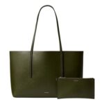 Calvin Klein Womens Tote with Foil Logo, Green, One Size