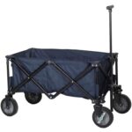 Campart HC-0910 Foldable Trolley – 70 kg Capacity – 103 l Volume – Carrier Bag Included – Easy Steer Wheels – Steel Frame – Navy