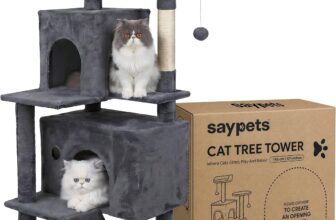 Cat Tree Tower 145 cm, Spacious Condo, Multi-level Sisal Scratching Posts Multiple Jumping Platforms Cozy Cat Condo Heavy-Duty Frame Stable Wide Base Full-Wrapped Sisal Posts Plush Soft Fabric Cover