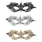 CavspkArt 3PCS Lace Eye Masks Half-Face Masquerade