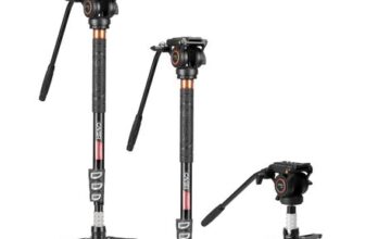 Cayer 71in Telescopic Camera Monopod with Pan-Tilt Fluid Head