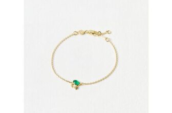 Celeste Moon & Star Green Onyx Inlay Chain Bracelet