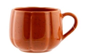 Ceramic Pumpkin Mug In Orange Or White Flecked Design