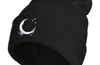 CharmBurst Goth Embroidered Beanie Skull Design Winter Knit Hat