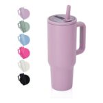 CherryKelly 40oz Tumbler with Handle, Flip Straw, BPA-Free, Lilac Purple