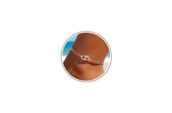 Chihayafuji 925 Silver Ankle Bracelet, Gold Plated, Adjustable