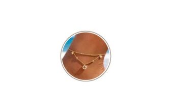 Chihayafuji 925 Silver Anklet, Layered Bead Chain, CZ Charm, Adjustable