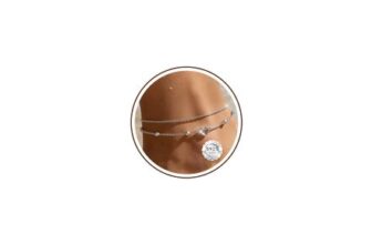Chihayafuji 925 Silver Layered Anklet with Bead Chain Heart Charm