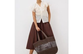 Chocolate Brown Trim Beach Bag