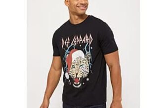 Christmas Def Leppard Santa Hat Black T-Shirt
