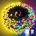 Christmas Tree Lights 25M, 200 LED Christmas Lights Outdoor WarmMulticolor