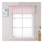 Chyhomenyc Blush Pink Sheer Valances, Light Filtering, 42×16, 2 Panels