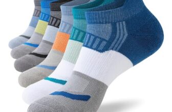 Cirorld Mens Cotton Trainer Socks, 6 Pairs, Full Cushioned Low Cut