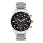 Citizen Eco-Drive Mens Stainless Steel Chronograph Black Dial Watch
