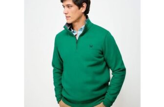 Classic Half Zip Sweatshirt in Green