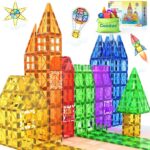 Coodoo 60 PCS Magnetic Tiles STEM Magnetic Blocks Sensory Toys Kids Games Magnet Building Toy for Boys and Girls Aged 3, Kids Brain Development Toddler Christmas Birthday Gift for Kids Toys