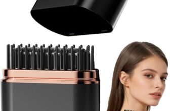 Cordless Hair Straightener Brush, 2-in-1 Heating Hot Comb, 3-Speed Temperature Control Mini Cordless Hair Straightener Comb, Portable USB Rechargeable Heated Styling Brush for Travel Home