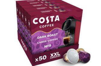 Costa Dark Intense XXL Coffee Pods, Pack of 5, Total 50 Coffee Capsules