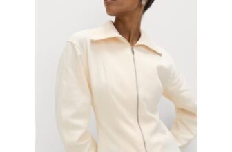 Cotton Rich Waisted Zip through Sweatshirt