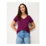 Cotton-Slub Perfect V-Neck Tee in Khaki Green