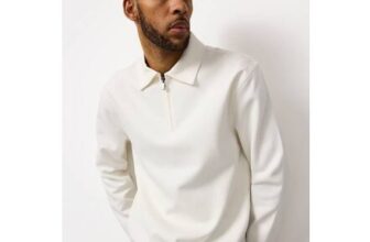 Cream Collared Half Zip Sweatshirt