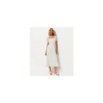 Cream Ditsy Floral Tie Back Milkmaid Midi Dress