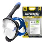 Cressi Java Full Face Mask, Compact Fit, Black/Blue L/XL