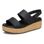 Crocs Womens Sandal Brooklyn Cork Low Wedge Black 9 UK