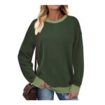 Cuptacc Womens Ribbed Long Sleeve Top Dark Green UK XXXL