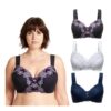 Curve Muse Minimizer Unlined Wireless Bra 3-Pack White Navy Gray