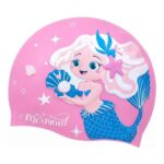 Cute Fabric Swim Cap, Anti-Slip Silicone for Adults