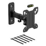 D-Line TV Wall Bracket for 13-27 Inch TVs, Tilt, Turn and Extend Monitor Wall Bracket with Spirit Level, Tilting Monitor Mount