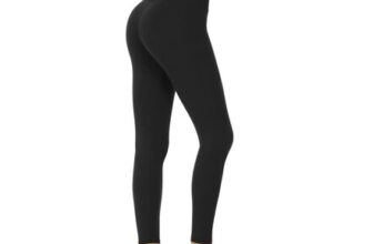 DDOBB Womens High-Waisted Black Leggings, Tummy Control, Stretchy, 4XL