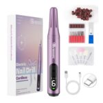 DEAL STACK – Cordless Nail Drill, 12-in-1 Nail File Kit, Purple