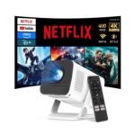 DEAL STACK – Netflix-Licensed 4K Mini Smart Projector, Android 13, Voice Remote