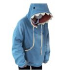 DEAL STACK – Oversized Shark Hoodie for Women, Blue, Hooded Pullover