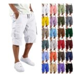 DEAL STACK – SXcggal Cargo Shorts Men Quick-Dry Cotton, 3/4 Length, White XL