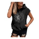 DEAL STACK – Womens Fleece Vest Tank Top with Drawstring Pockets