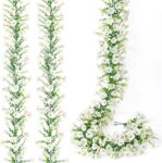 DEMIUKO 2PCS Artificial Flowers Garland Hanging Flower White Wedding Decor