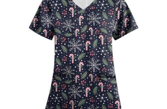 DIYIOUZHOU Christmas Scrub Tops for Women UK Nurse Uniform
