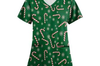 DIYIOUZHOU Christmas Scrub Tops for Women UK Nurses